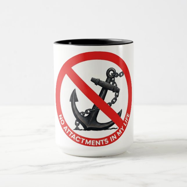 Caneca No attachments in my life (Centro)