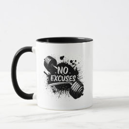 Caneca No Excuses Mug – Bold Motivational Coffee Cup