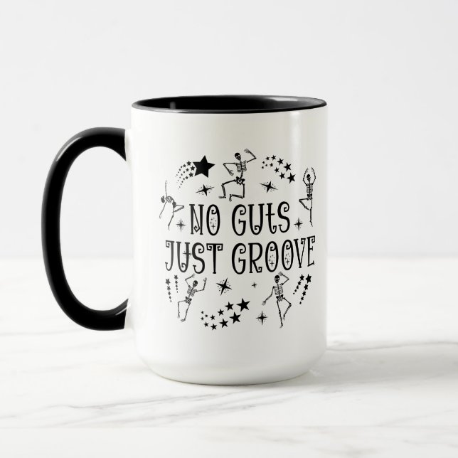 Caneca No Guts Just Groove Halloween Dancing Skeletons  (Esquerda)