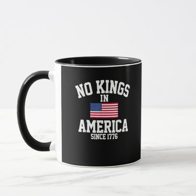 Caneca No Kings In America USA Flag Retro Cool Style (Esquerda)