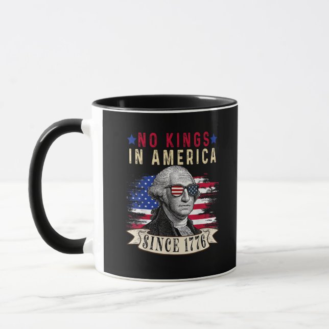 Caneca No Kings In America USA Flag Retro Cool Style (Esquerda)