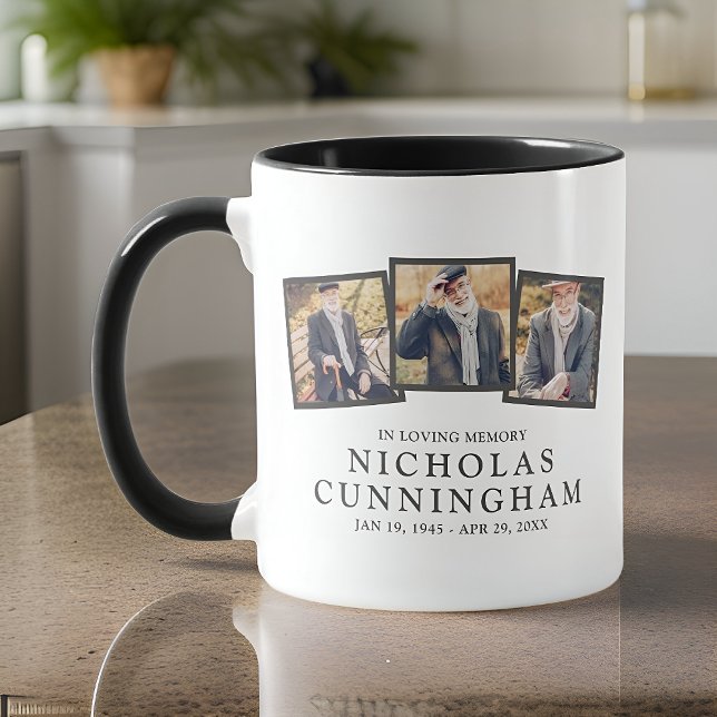 Caneca No Loving Memory Modern Simple Three Photo (Criador carregado)
