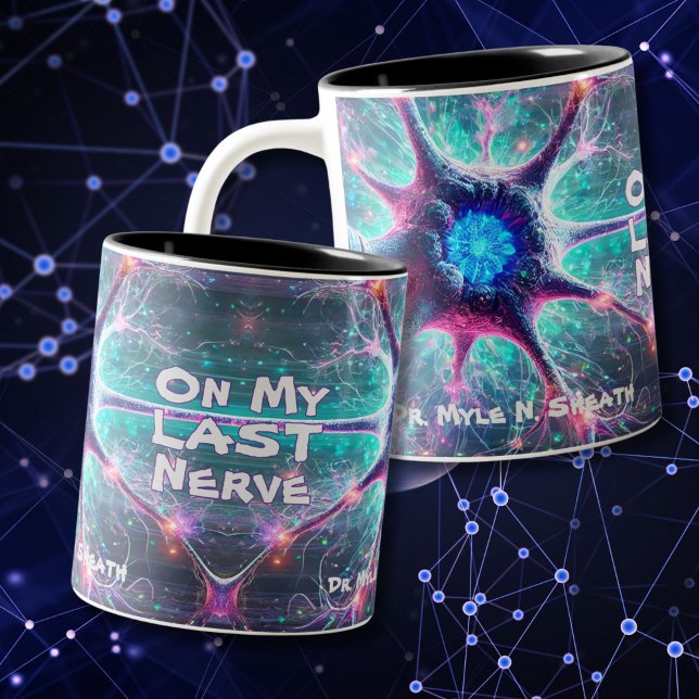 Caneca "No Meu Último Nervo" Humorística Biologia Científ (Criador carregado)