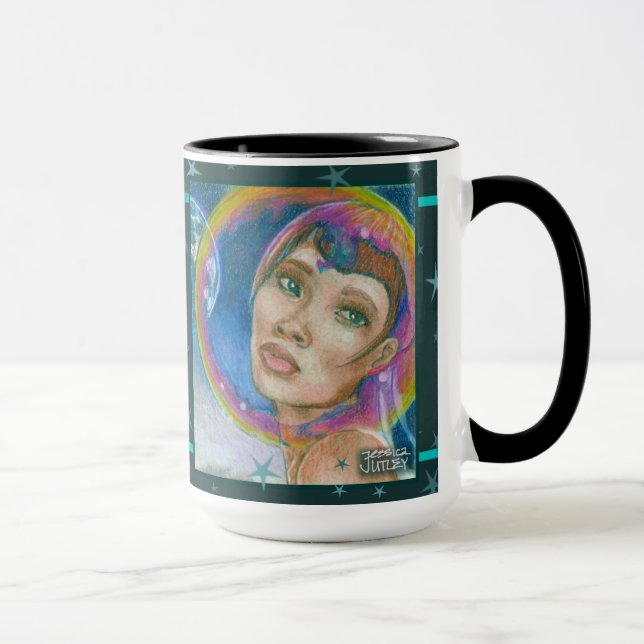 Caneca No mundo além do espaço fantasia retrato mug (Direita)