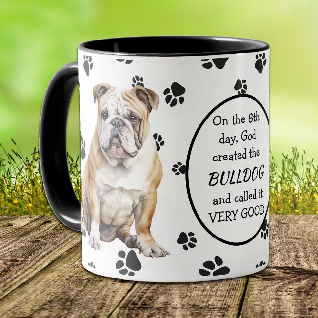 Caneca No oitavo dia Deus Criou Cachorros Ingleses (Criador carregado)