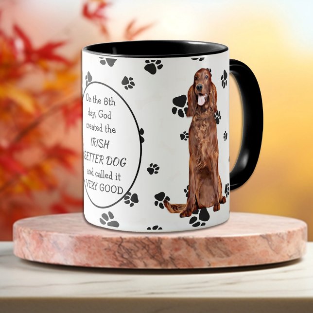 Caneca No oitavo dia Deus Criou Cães Irlandeses Setter (Criador carregado)