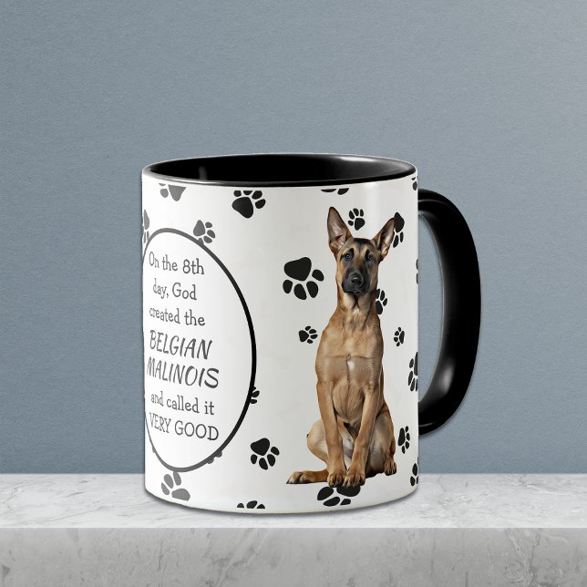 Caneca No oitavo dia Deus Criou Cães Malinois (Criador carregado)