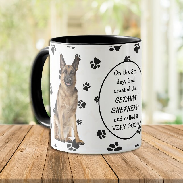 Caneca No oitavo dia Deus Criou German shepherd (Criador carregado)