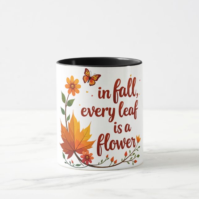 Caneca "No outono, cada folha é uma flor" (Centro)