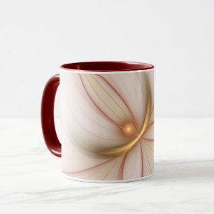 Caneca Nobre Copper E Dourado Abstrato de Arte Fractal Mo