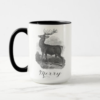 Caneca Noel mug with an beautiful antique deer etching.