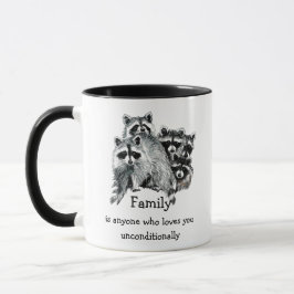 Caneca Noite de Amor entre Amigos da Família Raccoon