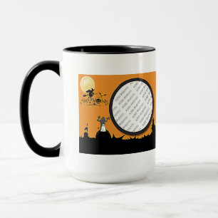Caneca Noite de Halloween em Orange Glow adicione sua fot