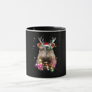 Caneca Noite de Natal Hippo Fiona Hippopotamus Lover