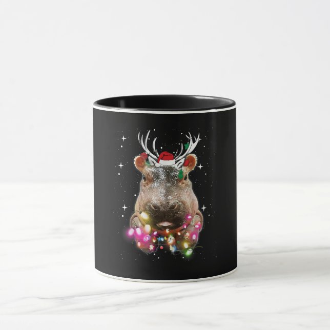 Caneca Noite de Natal Hippo Fiona Hippopotamus Lover (Centro)