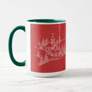 Caneca Noite de neve de Natal na vila