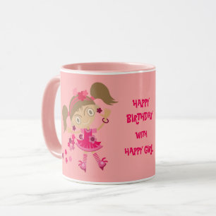 CANECA NOITE DE PRESENTE DE GAROTA FELIZ