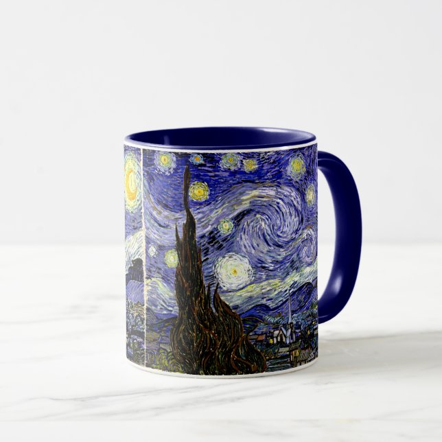 Caneca Noite Estrelada de Van Gogh, 1889 (Frente Esquerda)