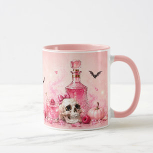 Caneca Noite Rosa de Halloween das Meninas Festa de Coc