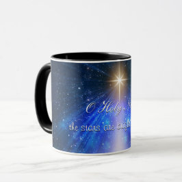 Caneca Noite santamente de O - as estrelas estão
