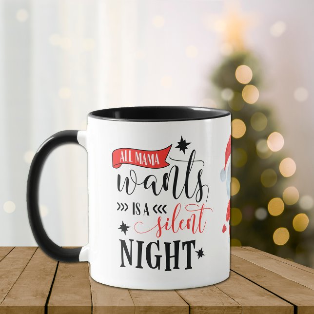 Caneca Noite Silenciosa de Papais noeis Mama (Criador carregado)
