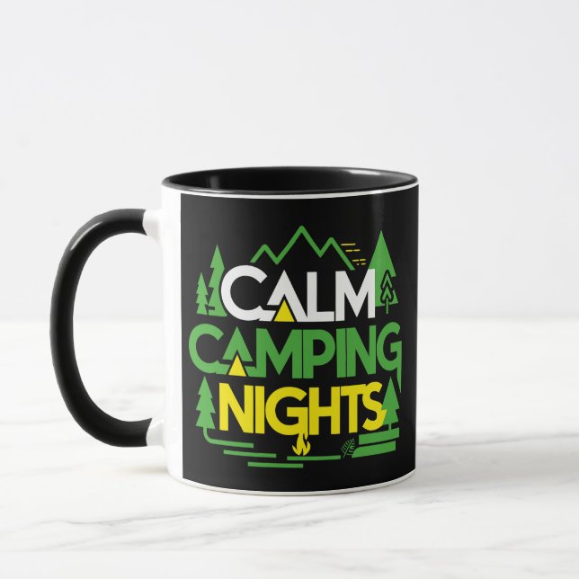 Caneca Noites de acampamento calmo, acampamento de verão (Esquerda)