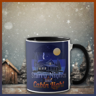 Caneca Noites de Starry e Cabine Luz Retro Sunset