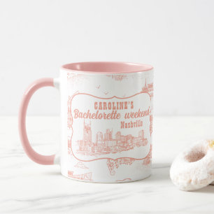 Caneca Noiva de Nashville Toile Rosa Coral