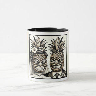 Caneca Noiva e Groom Aloha Pineapple Tiki Casamento