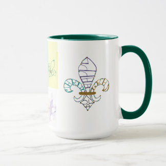 Caneca NOLA Mardi Gras Fleur de Lis Artistic Design Mug