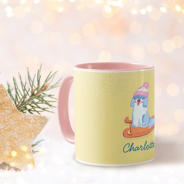 Caneca Nome Alegre do Cão de Pastoreiro Inglês Antigo Ama (Criador carregado)