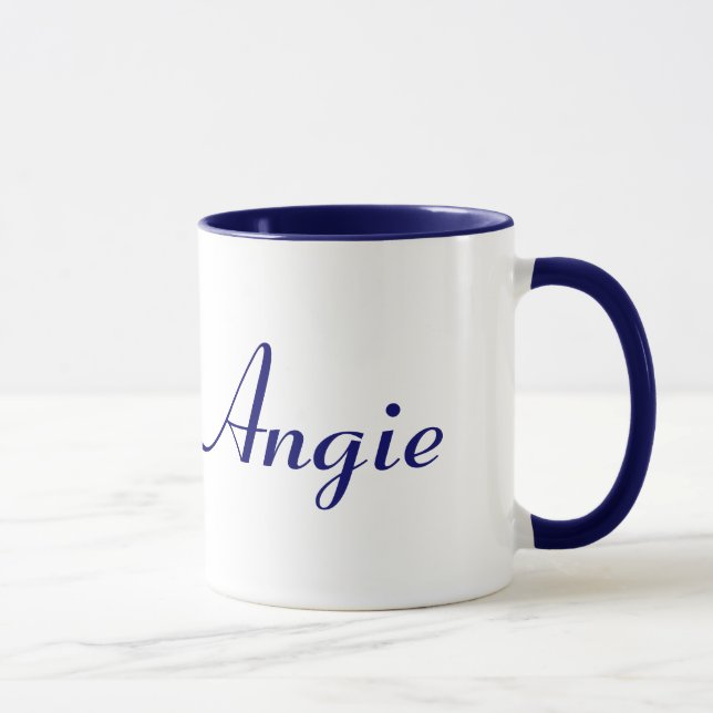 Caneca Nome Azul e Branco Angie (Direita)