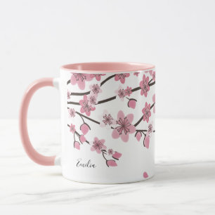 Caneca Nome Bonito Flor de Cerejeira Rosa