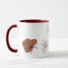 Caneca Nome Botânico da Flor de Forma abstrato Boho