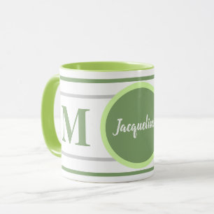 Caneca Nome Branco Verde Monograma