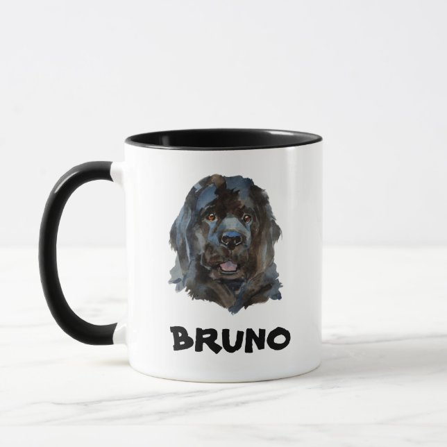 Caneca Nome Cachorro Monograma Cachorro da Terra Nova (Esquerda)
