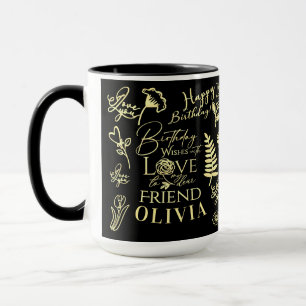 Caneca Nome Caligráfico Moderno e Elegante para Aniversár