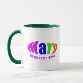 Caneca Nome Colorido Personalizado "Mary", Magenta