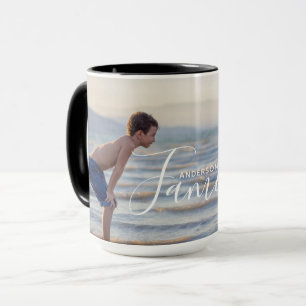 Caneca Nome da Família Personalizada de Modelo de Foto Mo