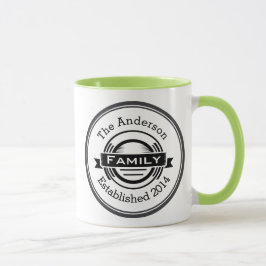 Caneca Nome da Família Personalizada do Estilo do Logotip