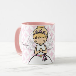 Caneca Nome da loura da Primeira Comunhão Adorável