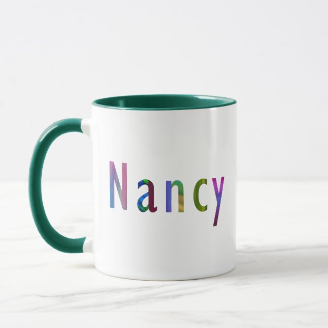Caneca Nome da "Nancy" na letra vívida Primavera (Esquerda)