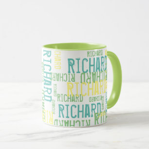 Caneca Nome da tipografia verde legal e moderna