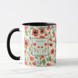 Caneca Nome das Flores de Aquarela Elegantes