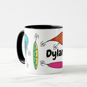 Caneca Nome Das Folhas De Pesca Coloridas Mug