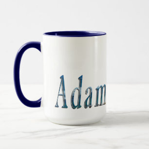 Caneca Nome De Adam Feito Com Imagem De Praia,
