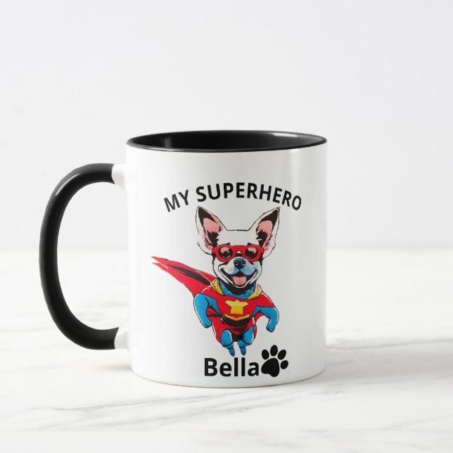 Caneca Nome de Cão Personalizado Mug Hero | Pet Mug Perso (Esquerda)