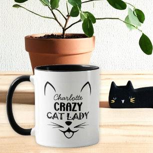 Caneca Nome de Dama de Gato Preto Personalizado Mug