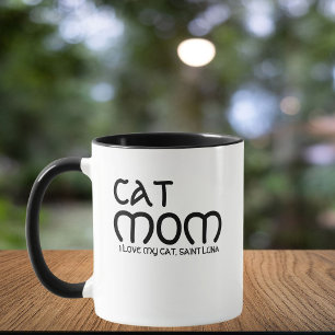 Caneca Nome de Estimação para Mãe de Gato Texto Personali
