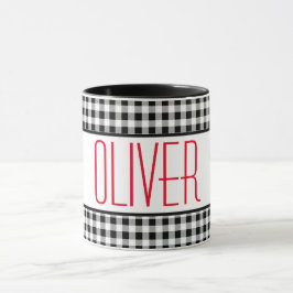 Caneca Nome de fonte magra Buffalo Check 11oz Combo Café